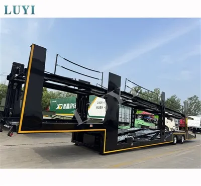 Crna dva osovina dvostruka paluba za nošenje poluprikolice